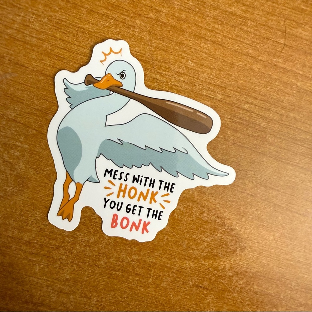Humorous Goose Bird Toy Sticker - 'Mess‎ with the Honk'